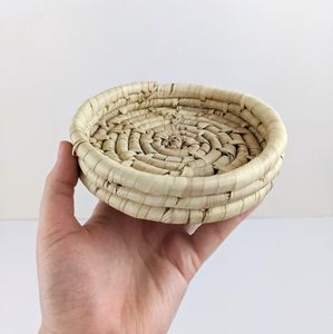 Woven Straw or Wicker Boho Dish Basket Decor